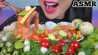 ASMR SPICY SALMON THAI SALAD  FRESH VEGGIES CRUNCHY EATING SOUNDS LIGHT WHISPERS  SASASMR [upl. by Barden]