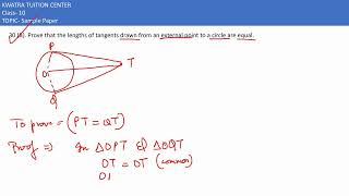 30 B Prove that the lengths of tangents drawn from an external point to a circle are equal [upl. by Oalsecnew490]