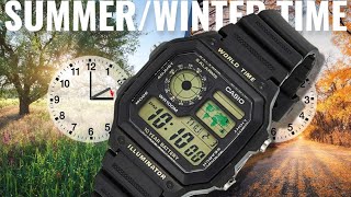 Casio AE1200 SummerWinter Time Adjust  Quick and easy [upl. by Roobbie]