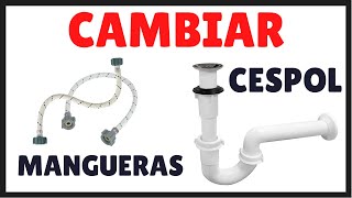 ✅ CAMBIAR CESPOL o DESAGUE y mangueras COFLEX de un Lavabo del Baño [upl. by Crichton]