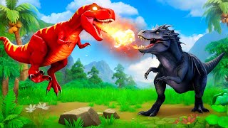 Dinosaur Fight  Red T Rex Vs Black T Rex  Dinosaurs Battle In Jurassic World [upl. by Arahas563]