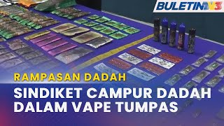 RAMPASAN DADAH  Dua Sindiket Tumpas Isi Cecair Dadah Dalam Katrij Vape [upl. by Annirac35]