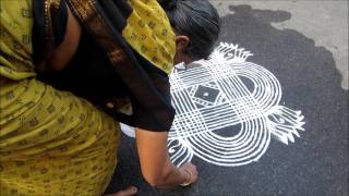 A personal touch to the Mylapore KOLAM contest by Chantal Jumel [upl. by Tessi826]