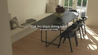 Ethnicraft  Focus Oak Arc black dining table [upl. by Nisay400]