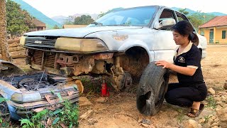 toyota car repair and restoration engine cleaning tire change genius girl [upl. by Matthew400]