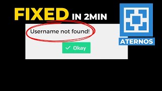 Aternos Username not found 🤔 how to fix username not found in Aternos [upl. by Yrrap]