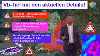 Das VbTief mit den aktuellen Details Hochwasser Alpenschnee NiederschlagsSummen Weiterer Trend [upl. by Hammer]