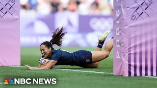 Team USA women overjoyed after winning bronze in stunning rugby upset [upl. by Roter]