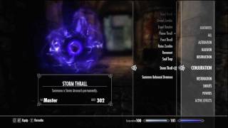 Skyrim  Storm Thrall  Master Conjuration Magic Spell [upl. by Aklim]