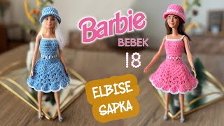 Barbi Bebek Kıyafet 18  Elbise Şapka Barbie Doll Dress Hat Set [upl. by Irroc]