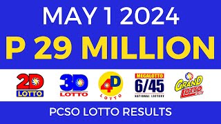 Lotto Result Today 9pm May 1 2024  Complete Details [upl. by Aihtnis]