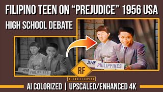 Filipino Teen on quotPrejudicequot 1956 USA High School Debate  AI Colorized Old Footage  Enhanced 4K [upl. by Alsworth]