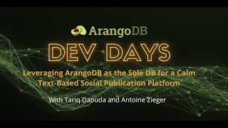 ArangoDB Dev Days 2021 Bluwrcom [upl. by Lustig]