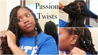 Beginner Friendly Passion Twists Short Relaxed Hair [upl. by Eadie]