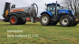 New holland T7170  schouten  Bemesten Slurry injectionGülleeinarbeitung [upl. by Ynnub888]