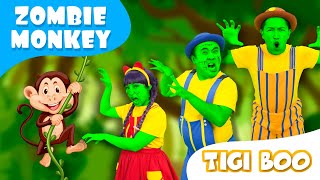 Zombie Monkey Banana Dance  Baby Monkey Songs  TigiBoo Kids Songs [upl. by Bluh]