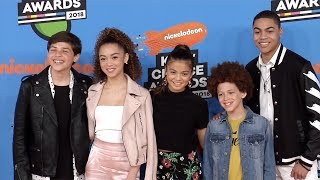 Cast of quotStar Fallsquot 2018 Kids Choice Awards Orange Carpet [upl. by Atiluap]