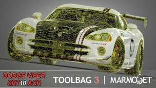 Marmoset realtime DODGE VIPER SRT10 ACR edition 3 wireframe [upl. by Slemmer]