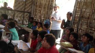 School kids singing on Kesiga Island Trobriand Islands PNG [upl. by Odnarb791]