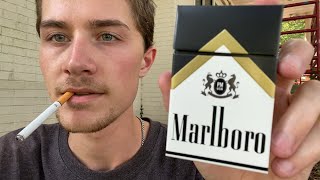 Smoking a Marlboro Black Gold Cigarette  Review [upl. by Heeley]