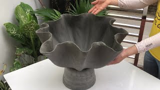 Extremely simple pot making skills from fabric and cement  Cement craft ideas [upl. by Dareece]