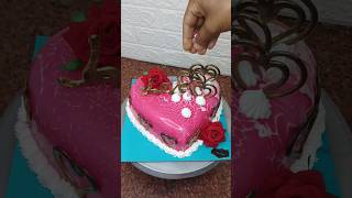 strawberry heart shape mirror glaze cake decorating youtubeshorts shorts viral mirrorglazecake [upl. by Eustatius833]