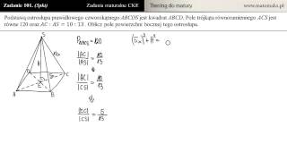 Zad 101 Zadanie maturalne za 5 pkt ze stereometrii  krok po kroku [upl. by Cattima]