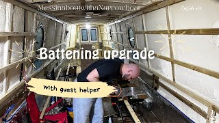 Battening upgrade  Our Narrowboat Fitout  EP36 [upl. by Lexine489]