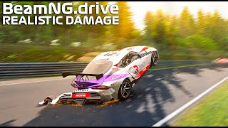 NURBURGRING Jump Compilation BUT With REALISTIC DAMAGE 3  BeamNG Drive [upl. by Cleopatra896]