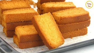 Homemade Dry Cake Cake Rusk Recipe for kids by Tiffin Box  Bakery Style crispy Dry Cake Biscuit [upl. by Eramat]