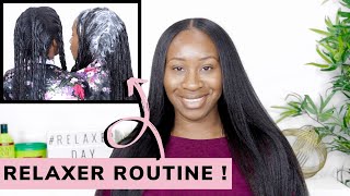 RELAXER ROUTINE HOW I RELAX MY HAIR  RELAXED HAIR [upl. by Sievert510]