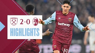 West Ham 20 SC Freiburg  Hammers Cruise Into Round Of 16  UEFA Europa League Highlights [upl. by Banebrudge]