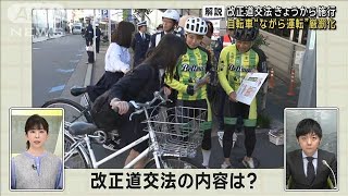 【解説】改正道交法きょうから施行 自転車“ながら運転”厳罰化2024年11月1日 [upl. by Huttan]