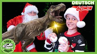 DinosaurierSpielzeug für Weihnachten mit dem Weihnachtsmann  TRex Ranch  Dinosaurier für Kinder [upl. by Garate]