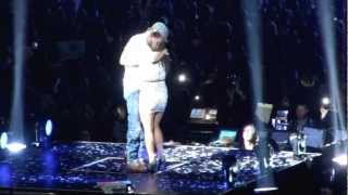 Enrique Iglesias  Hero kisses fan on stage Staples Center LA 8172012 [upl. by Sansen]