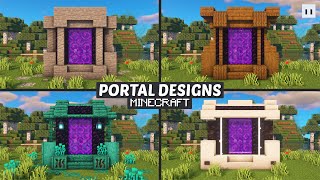 Minecraft  How to Build a Nether Portal Design  Small amp Simple [upl. by Alet]