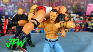 John Cena VS LA Knight Action Figure Match JFW Escalation WWE Figure Pic Fed [upl. by Fries]