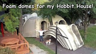 Foam dome houses for my HOBBIT HOUSE Ep12 [upl. by Elyc]