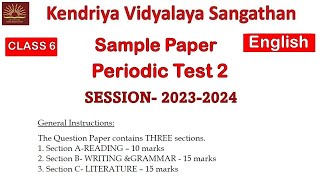 KVS PT2 English Class 6  Question Paper with Solution  Sample Paper  Important Questions [upl. by Ruy]