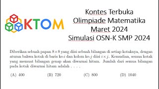 Soal 22 KTOM Maret 2024  Simulasi OSNK SMP 2024 [upl. by Htebezile41]