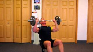 Seated Curlbar Shoulder Press for Massive Deltoids [upl. by Elset]