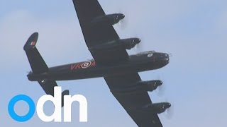 First Lancaster bomber formation in nearly 50 years [upl. by Sherburne869]