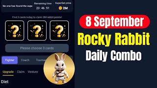 Rocky Rabbit Daily Combo 8 September  Rocky Rabbit Daily Combo Card Today [upl. by Ytsud]