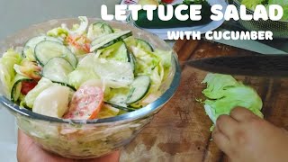 LETTUCE SALAD with CUCUMBER amp TOMATOES  HEALTHY SALAD [upl. by Eikin]