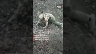 Russian soldier surrenders to Ukrainian drone outside Bakhmut [upl. by Atiuqahs141]