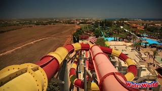 Kamikaze Slides  WaterWorld Themed Waterparkk Ayia Napa Cyprus [upl. by Eintirb]