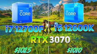 i7 12700F  RTX 3070 vs i5 12600K  RTX 3070  Gaming Benchmark  Test in 9 Games [upl. by Alleul]