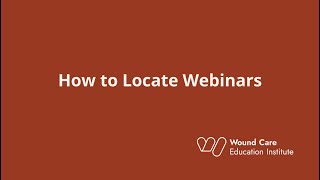 How to Locate Webinars [upl. by Arim797]