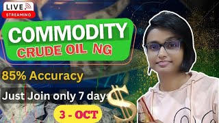 3 OCT  MCX Live Trading  Crude Oil Live Trading  Commodity Trading Live Stock Market Live mcx [upl. by Jorey414]