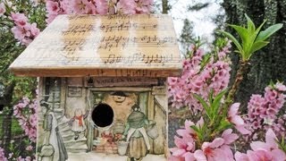 Decoupage a Birdhouse Anton Pieck print [upl. by Kane510]